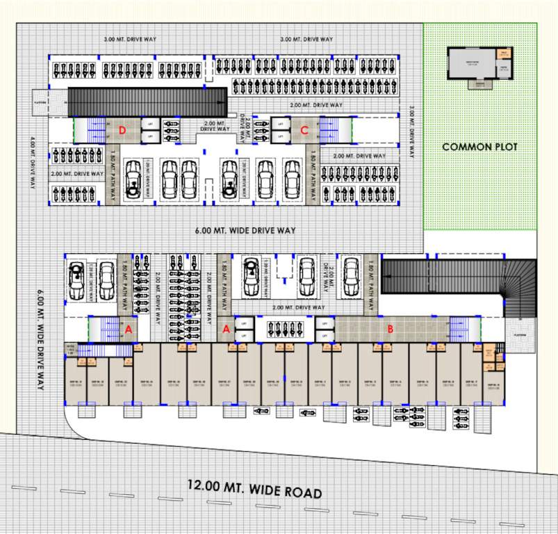 sudama avenue Block A, B, C & D Cluster Plan For Ground Floor