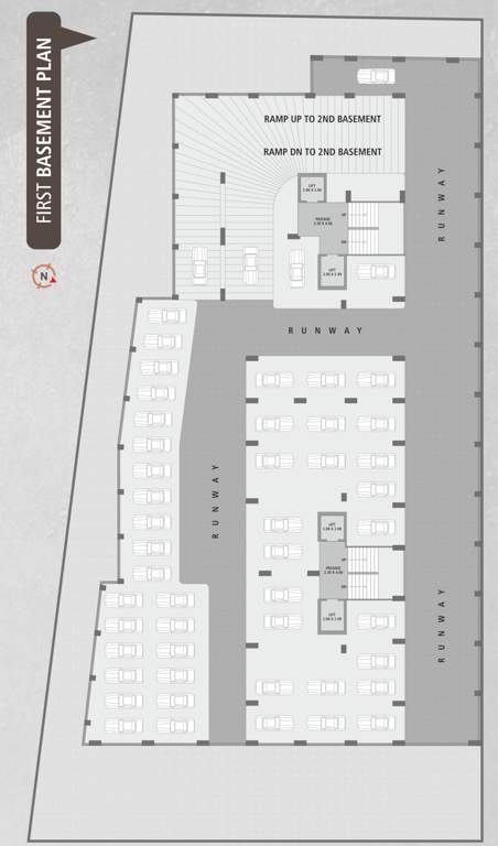  veer swastik icon Block A  And Block B Basement 1 Cluster Plan