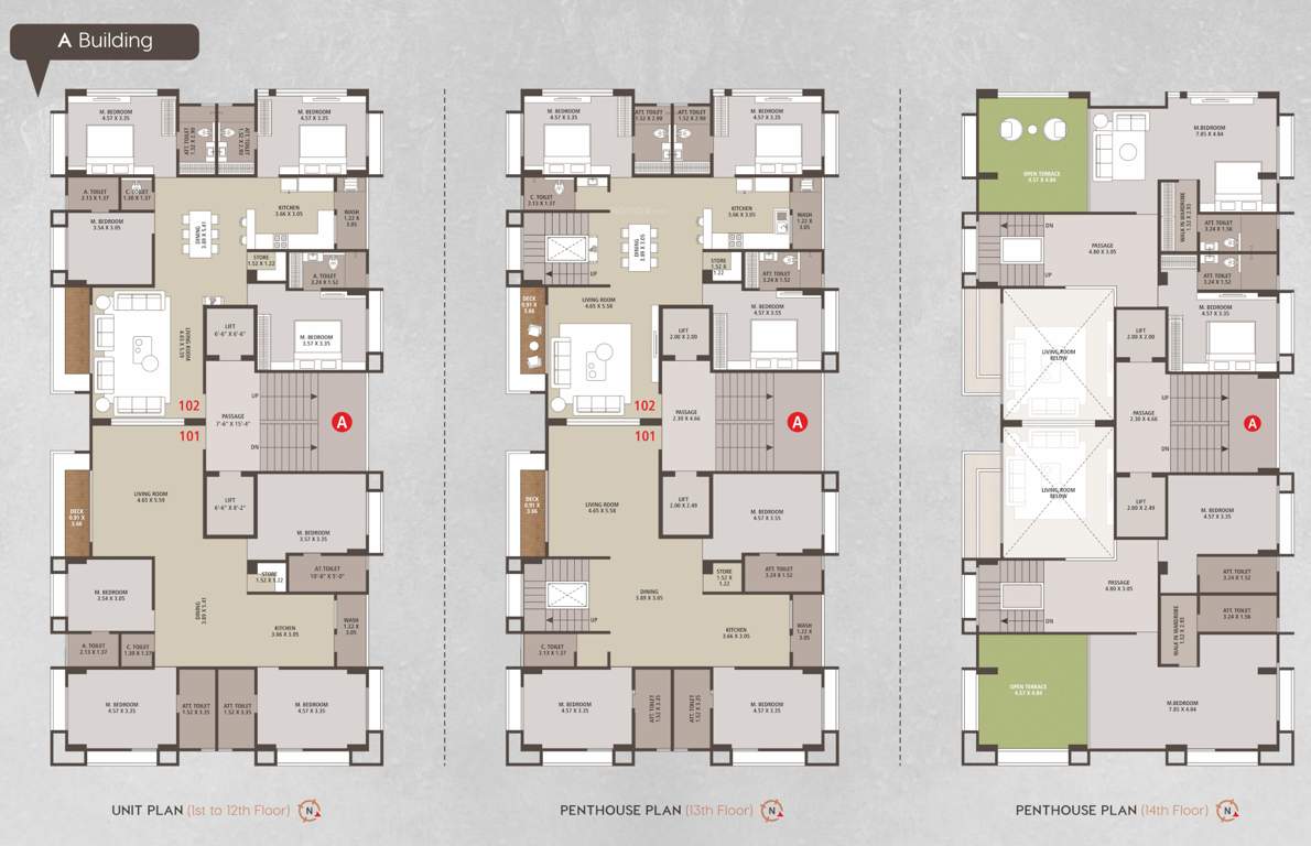  veer swastik icon Block A Cluster Plan from 1st to 14th Floor