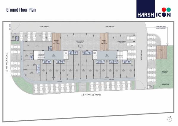  harsh-icon Block A & B Cluster Plan For Ground Floor