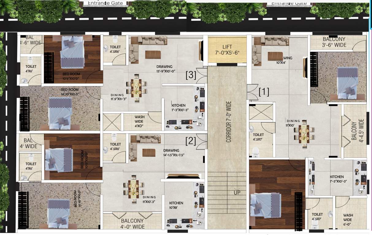  kalyika majestic Go Green Kalyika Majestic Cluster Plan For Typical Floor