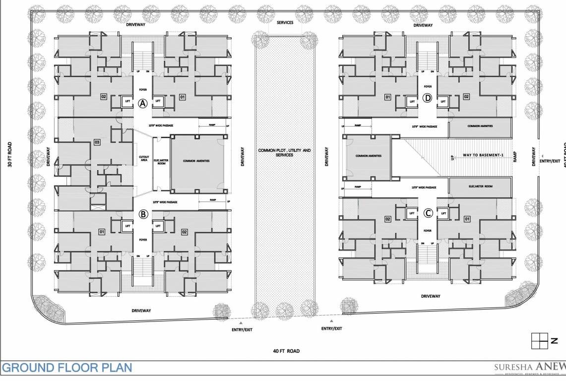 suresha anew Block A To D Cluster Plan for ground Floor