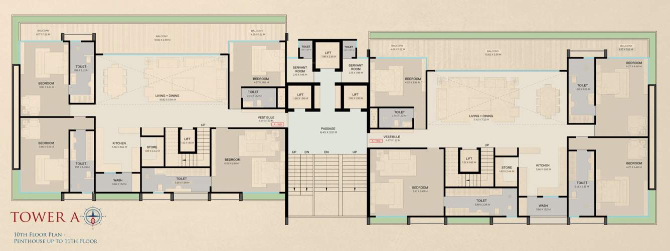  palace Block A Cluster Plan for 10th Floor
