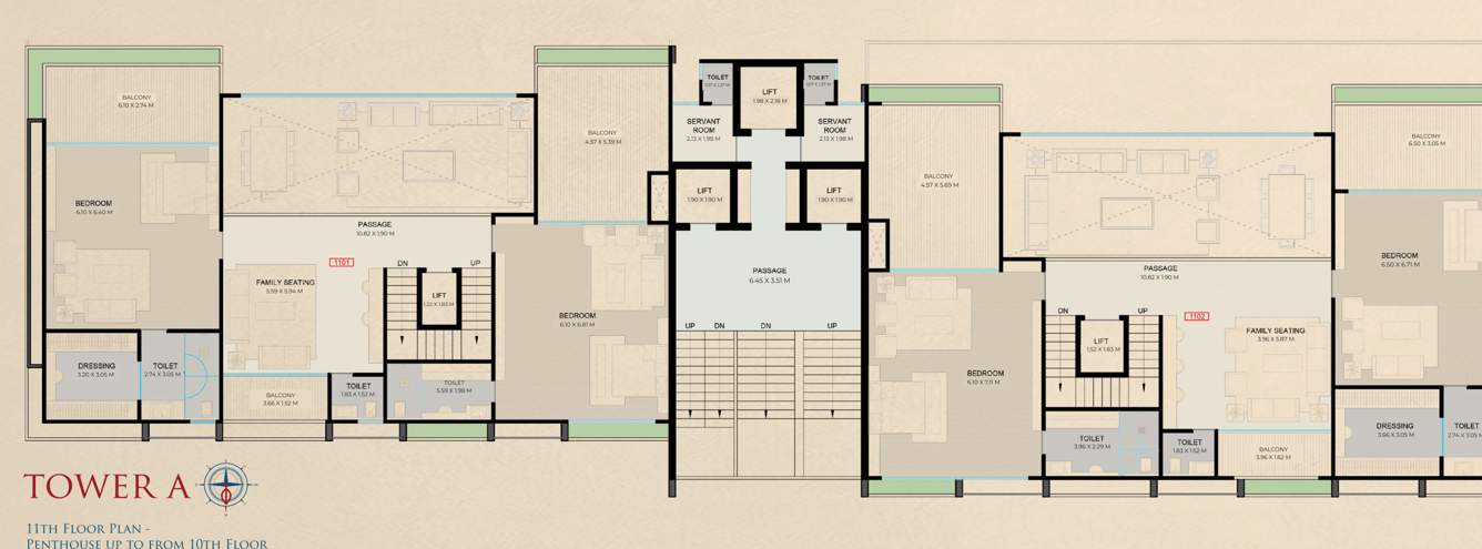  palace Block A Cluster Plan for 11th Floor