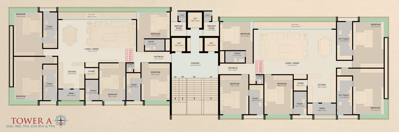  palace Block A Cluster Plan For 2nd, 3rd, 5th, 6th, 8th & 9th