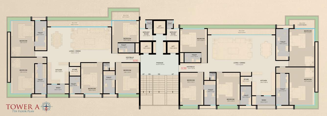  palace Block A Cluster Plan for 7th Floor