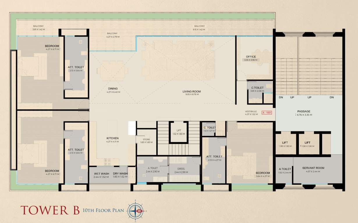  palace Block B Cluster Plan for 10th Floor