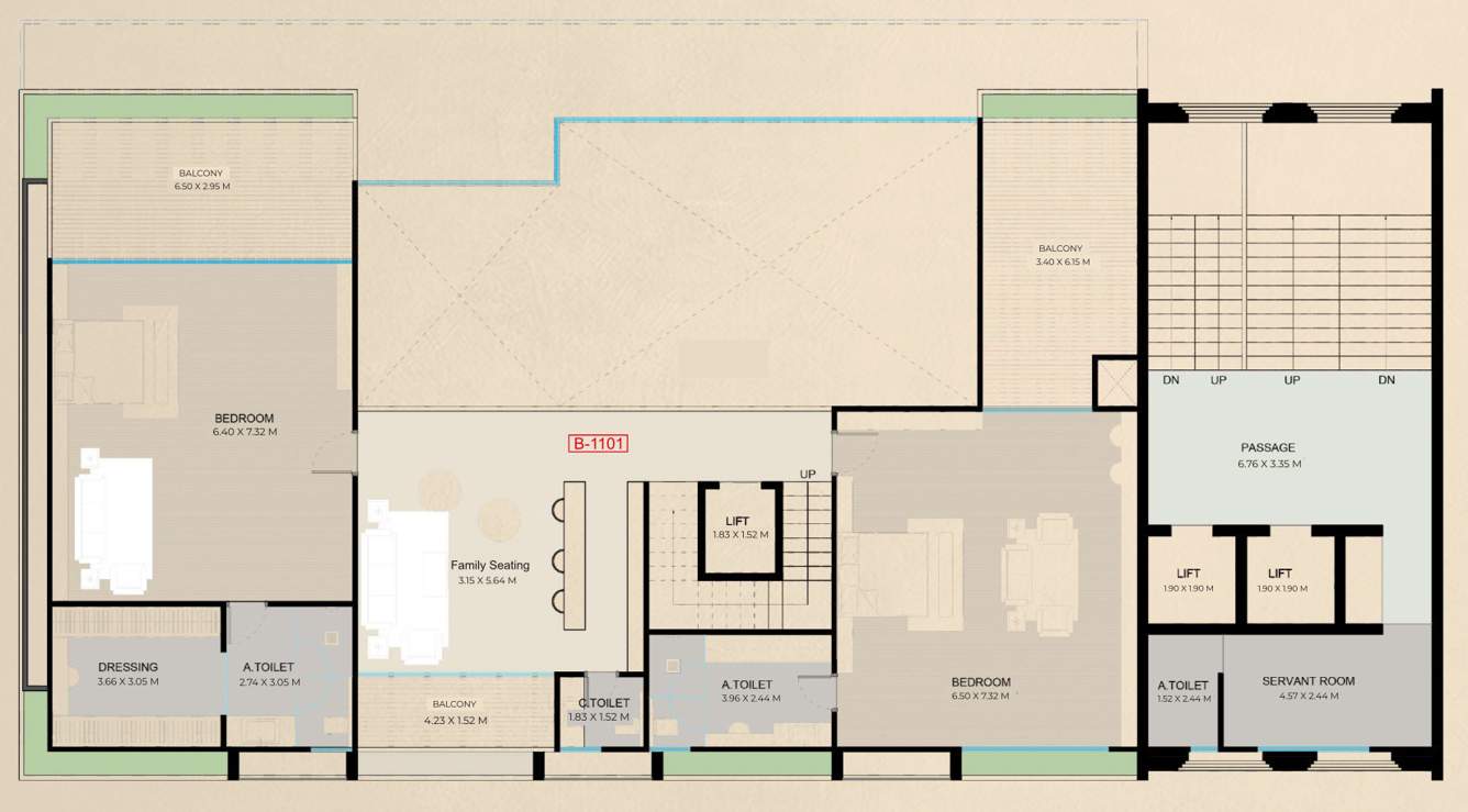  palace Block B Cluster Plan for 11th Floor