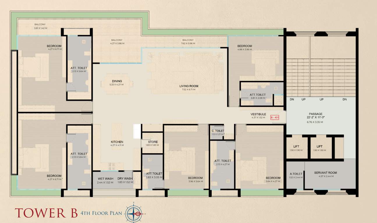 palace Block B Cluster Plan for 4th Floor
