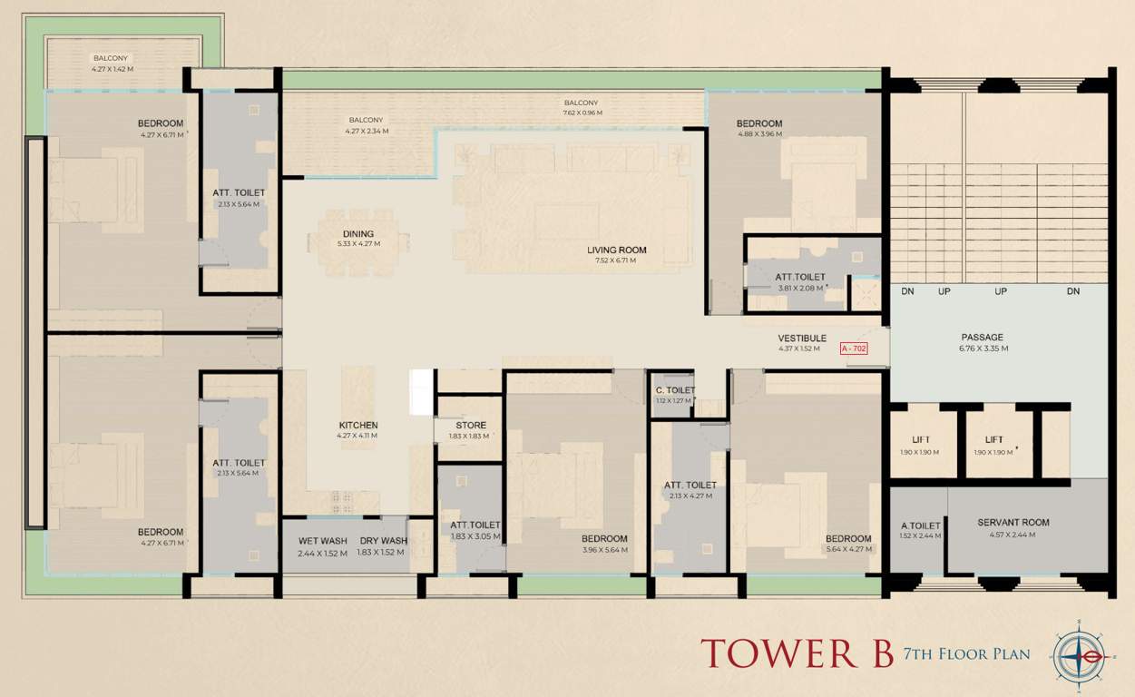  palace Block B Cluster Plan for 7th Floor