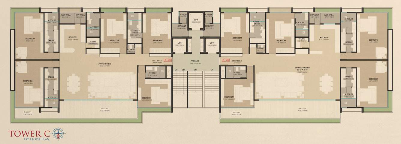  palace Block C Cluster Plan for 1st Floor