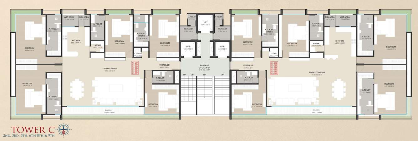  palace Block C Cluster Plan For 2nd, 3rd, 5th, 6th, 8th & 9th