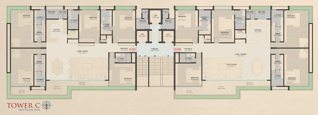 palace Block C Cluster Plan for 4th Floor