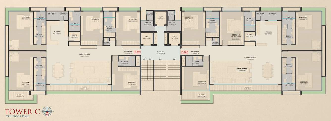  palace Block C Cluster Plan for 7th Floor