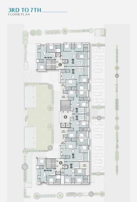  antilia anant Block A Cluster Plan from 3rd to 7th Floor
