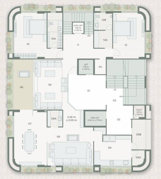  olive-xiv Olive XIV Cluster Plan for 4th Floor