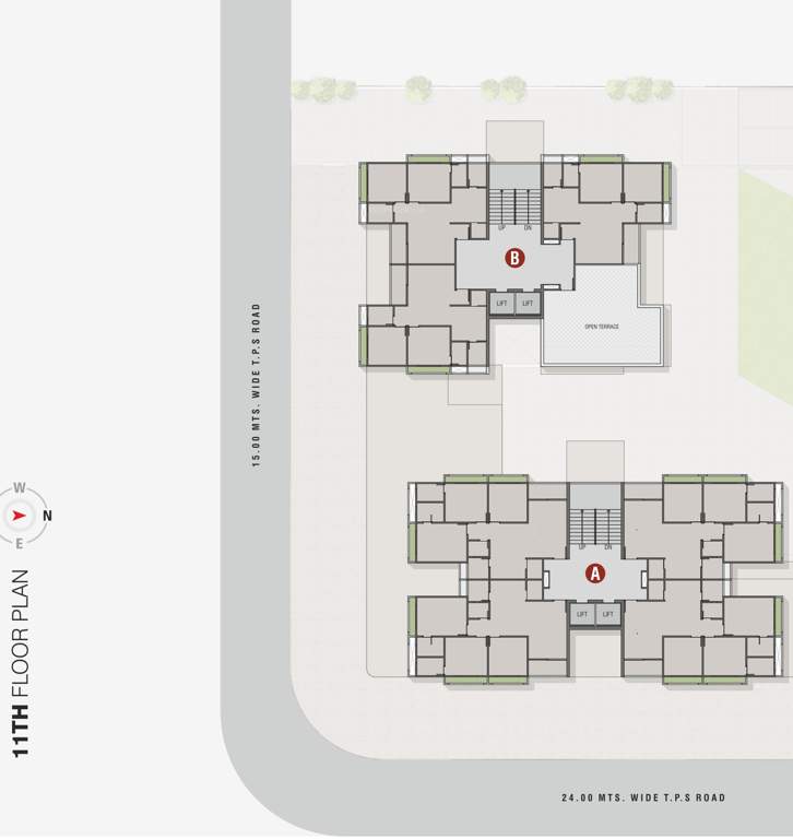  satyaa height A, B Cluster Plan For 11th Floor