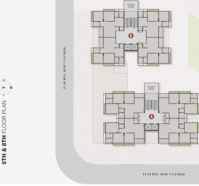  satyaa height A, B Cluster Plan For 5th And 8th Floor