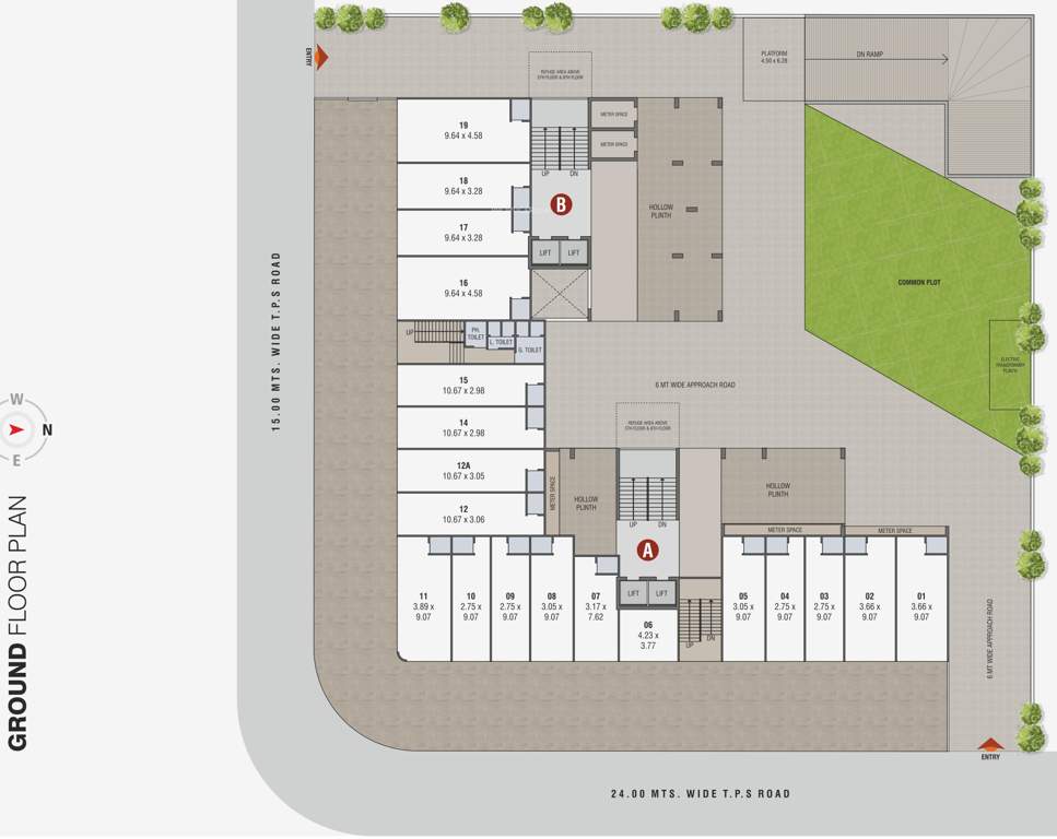  satyaa height A & B Cluster Plan for ground Floor