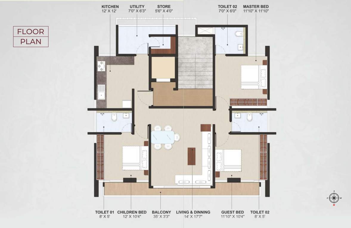  atharva aspire Atharva Aspire Cluster Plan from 1st to 7th Floor