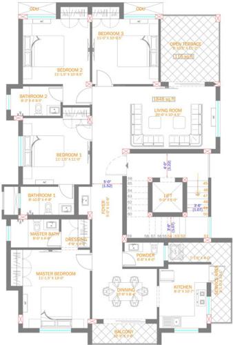  eline-luxury-flats Eline Luxury Flats Cluster Plan For 2nd Floor