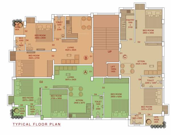  nivanjali Nivanjali Cluster Plan from 1st to 4th Floor