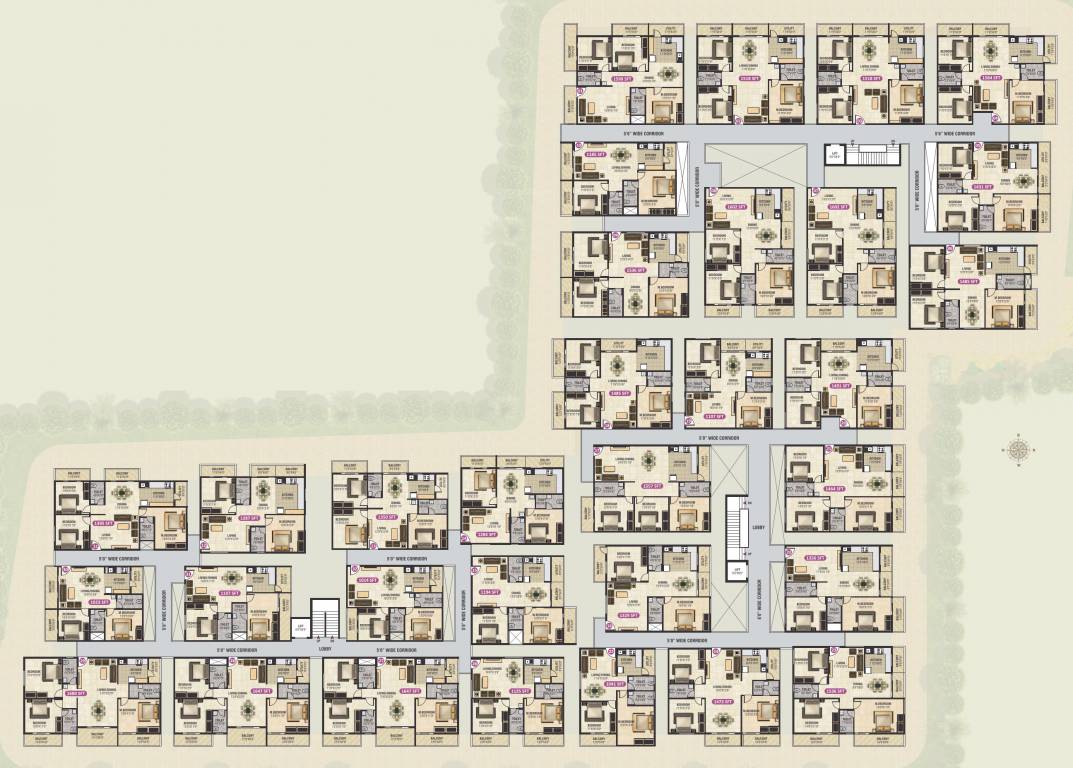  brindavanam SS Brindavanam Cluster Plan For Typical Floor