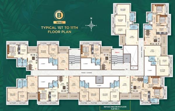  hari-shrushti Wing B Cluster Plan From 1st To 11th Floor