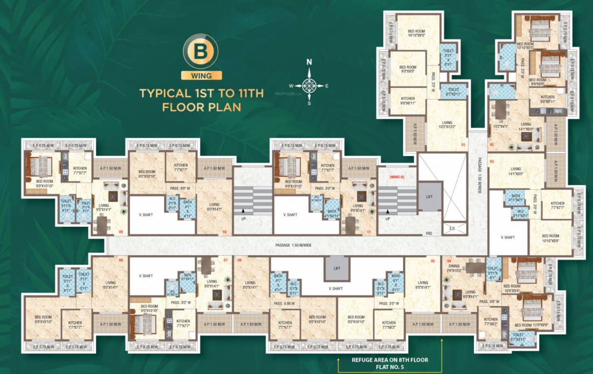  hari shrushti Wing B Cluster Plan From 1st To 11th Floor