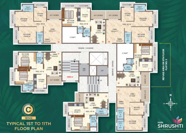  hari-shrushti Wing C Cluster Plan From 1st To 11th Floor