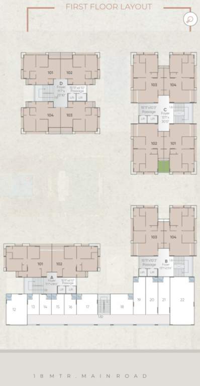  shyam 242 Block A To D Cluster Plan For 1st Floor