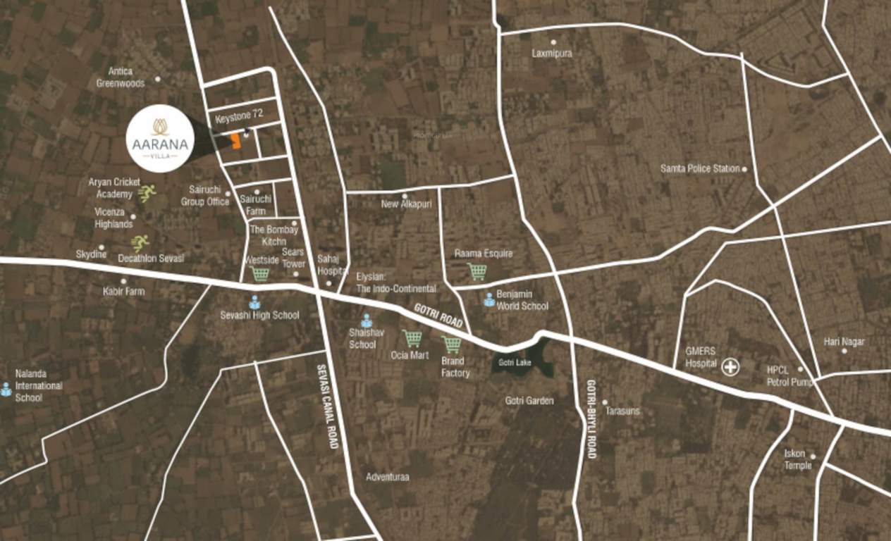  aarana villa Location Plan