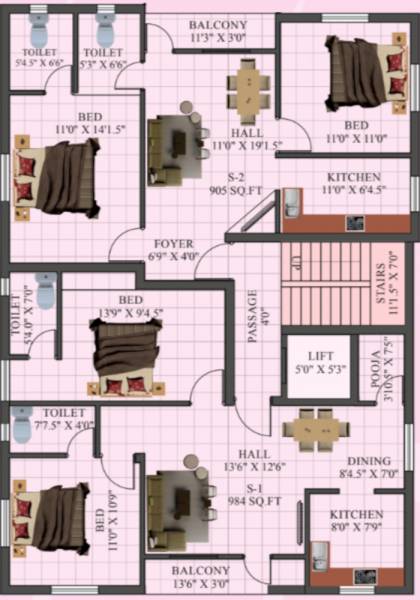  subramania Subramania Cluster Plan For Typical Floor Plan
