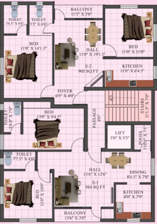  subramania Subramania Cluster Plan For Typical Floor Plan
