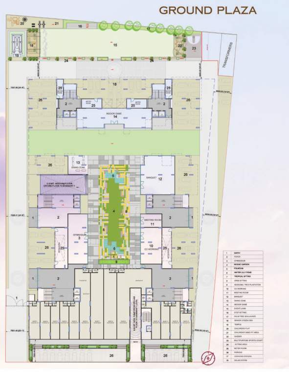  the palm paradise Block A, B, C, D, E, F, G & H Cluster Plan For Ground Floor
