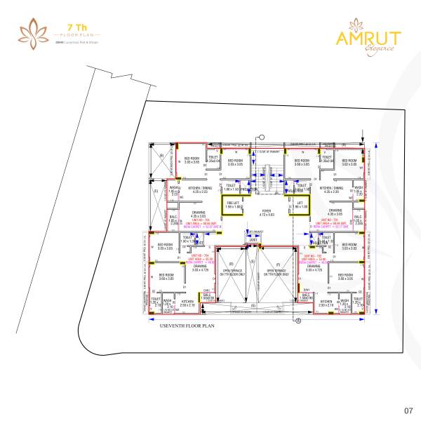  amrut-elegance Amrut Elegance Cluster Plan for 7th Floor