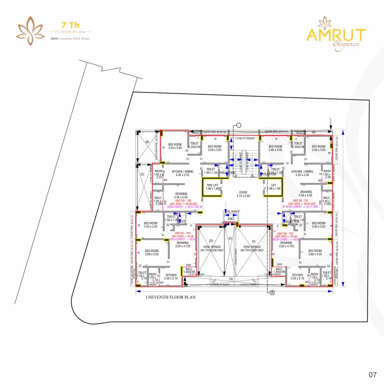  amrut elegance Amrut Elegance Cluster Plan for 7th Floor