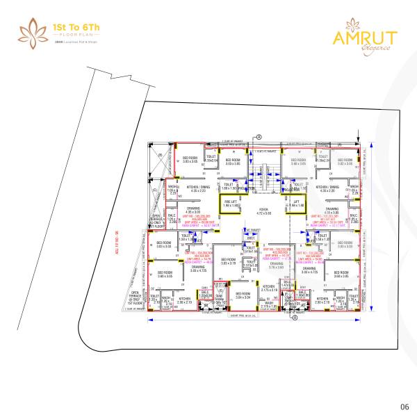  amrut-elegance Amrut Elegance Cluster Plan from 1st to 6th Floor