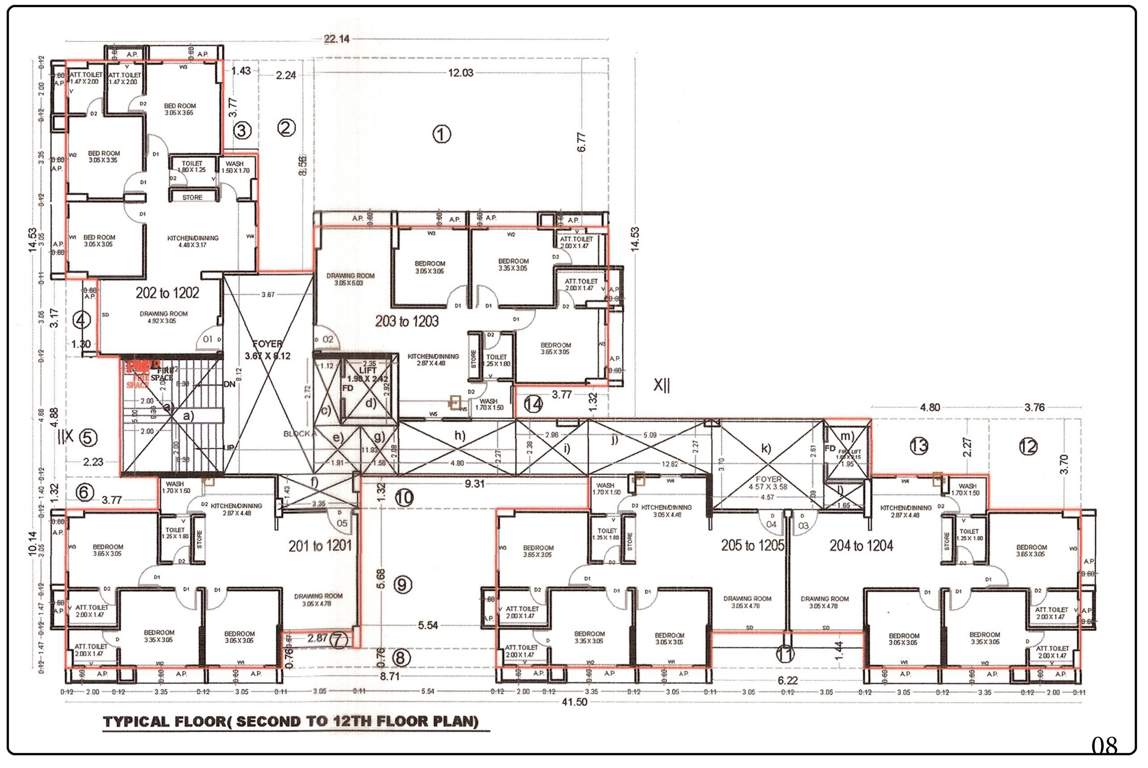  green Green Cluster Plan from 2nd to 12th Floor