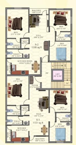  sri-govardhanam Sri Govardhanam Cluster Plan from 1st to 3rd Floor