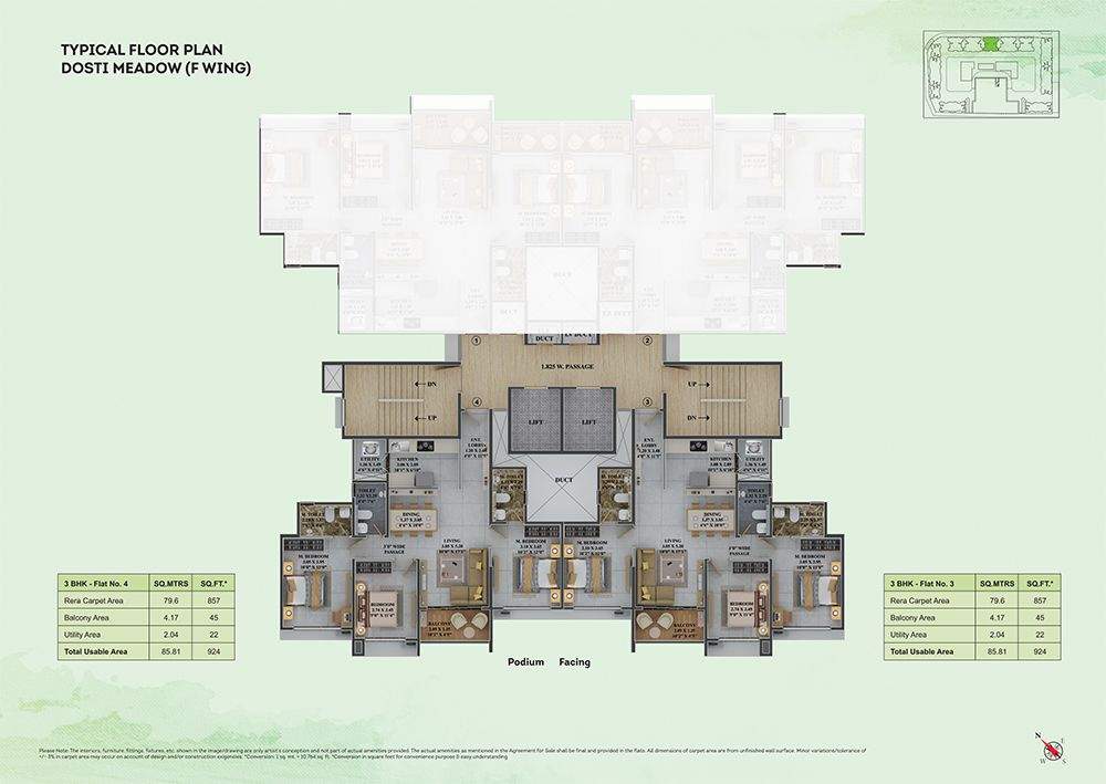  greenscapes Dosti Greenscapes   Phase 2   Wing F / C1B Wing Cluster Plan