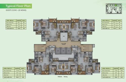 Dosti Greenscapes - Phase 2 - Wing G / C2A Wing Cluster Plan greenscapes Dosti Greenscapes - Phase 2 - Wing G / C2A Wing Cluster Plan
