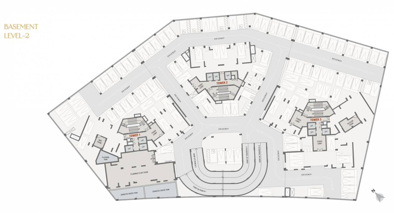 marina T1 & T2 & T3 Basement 2 Floor Cluster Plan