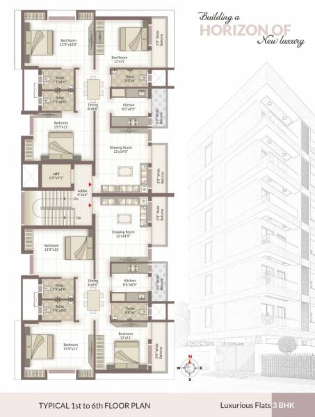 Residency Cluster Plan from 1st to 6th Floor residency Residency Cluster Plan from 1st to 6th Floor