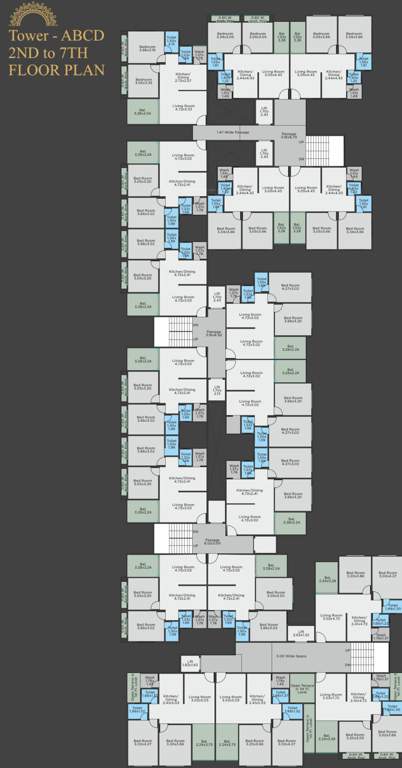  golden icon phase ii A To D 2nd To 7th Floor Cluster Plan