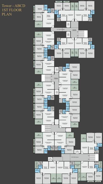  golden icon phase ii A To D First Floor Cluster Plan