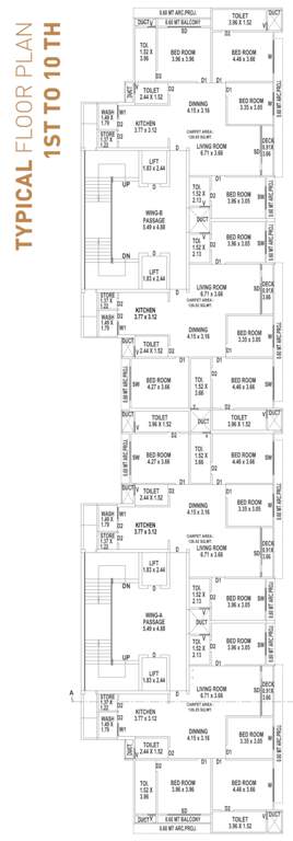  shaligram west A, B Cluster Plan From 1st To 10th Floor