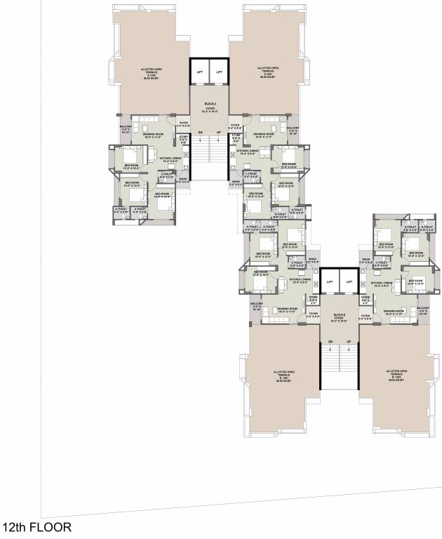  life A, B Cluster Plan For 12th Floor