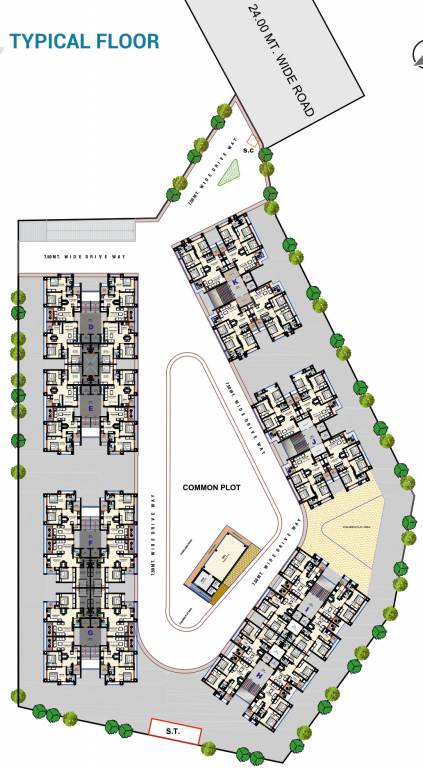  dharti saket heaven 2 D To K Typical Cluster Plan