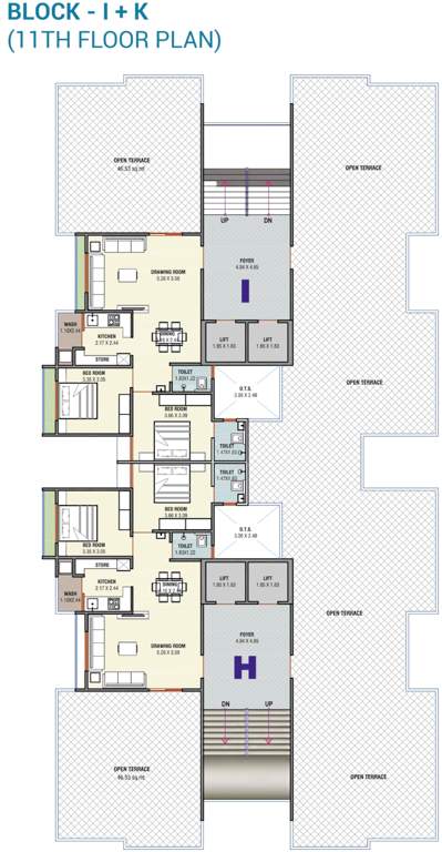  dharti saket heaven 2 I And K Cluster Plan For 11th Floor